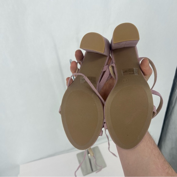 Lulu's lavender Lace-Up Block Heels - Picture 6 of 13